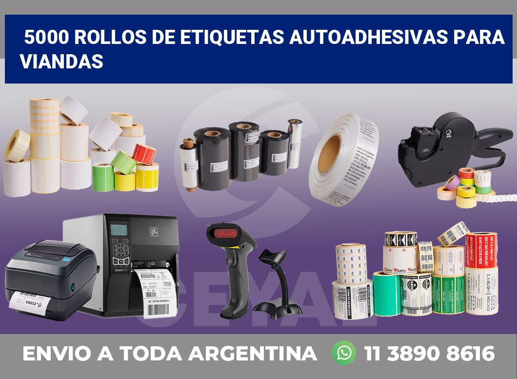 5000 Rollos de etiquetas autoadhesivas para viandas