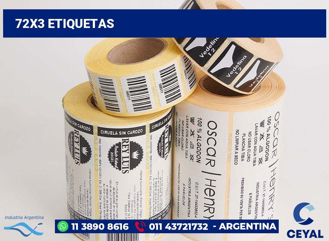 72x3 Etiquetas