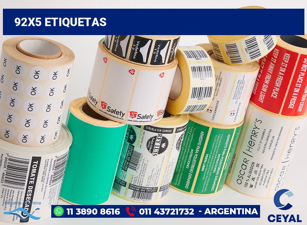 92x5 Etiquetas