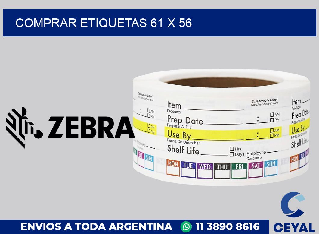 Comprar etiquetas 61 x 56