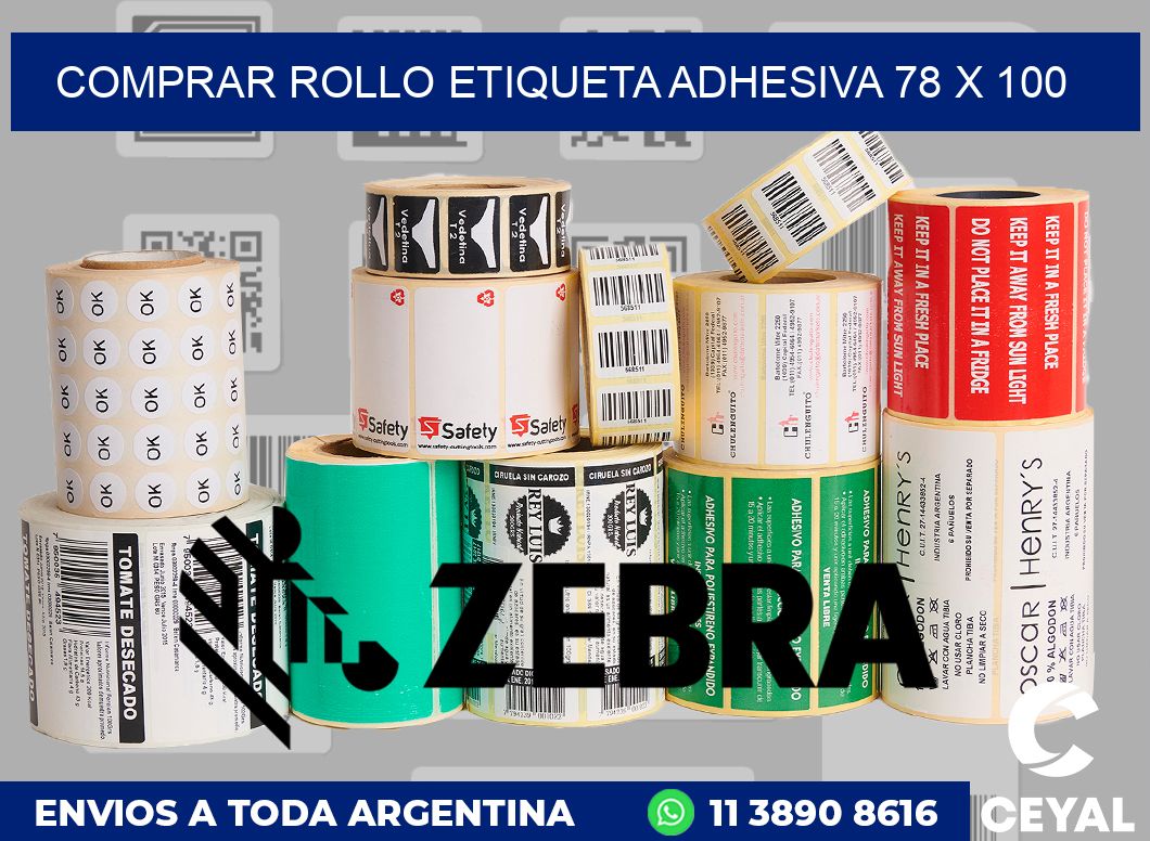 Comprar rollo etiqueta adhesiva 78 x 100