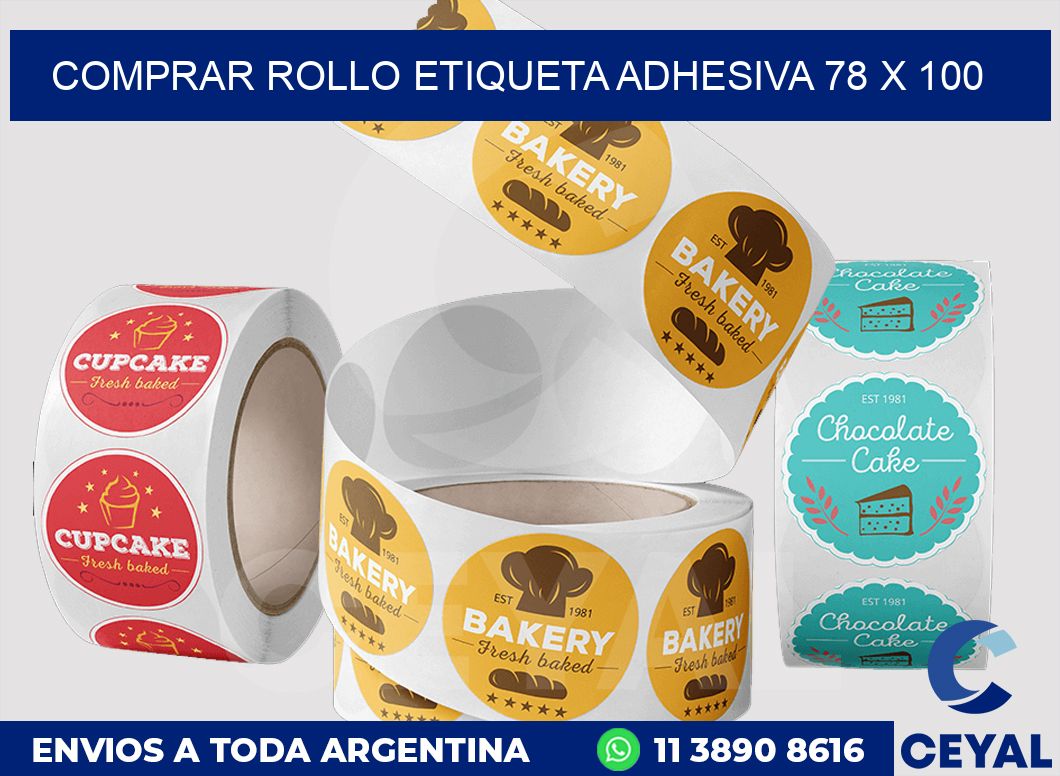 Comprar rollo etiqueta adhesiva 78 x 100
