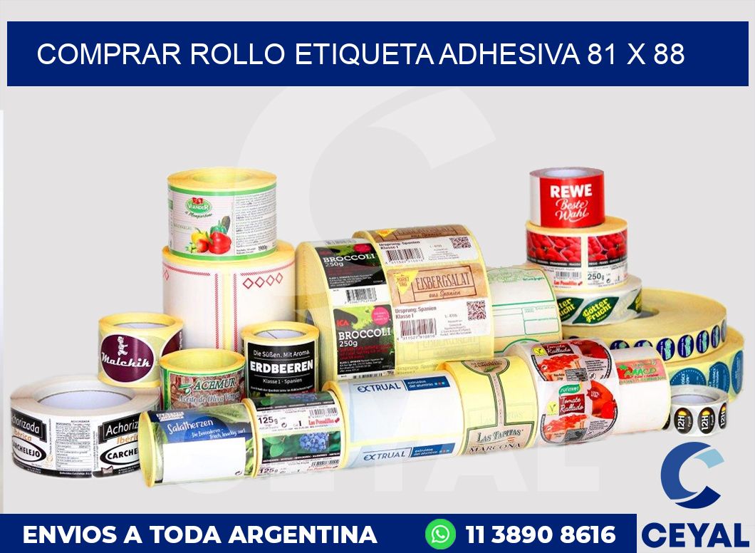 Comprar rollo etiqueta adhesiva 81 x 88