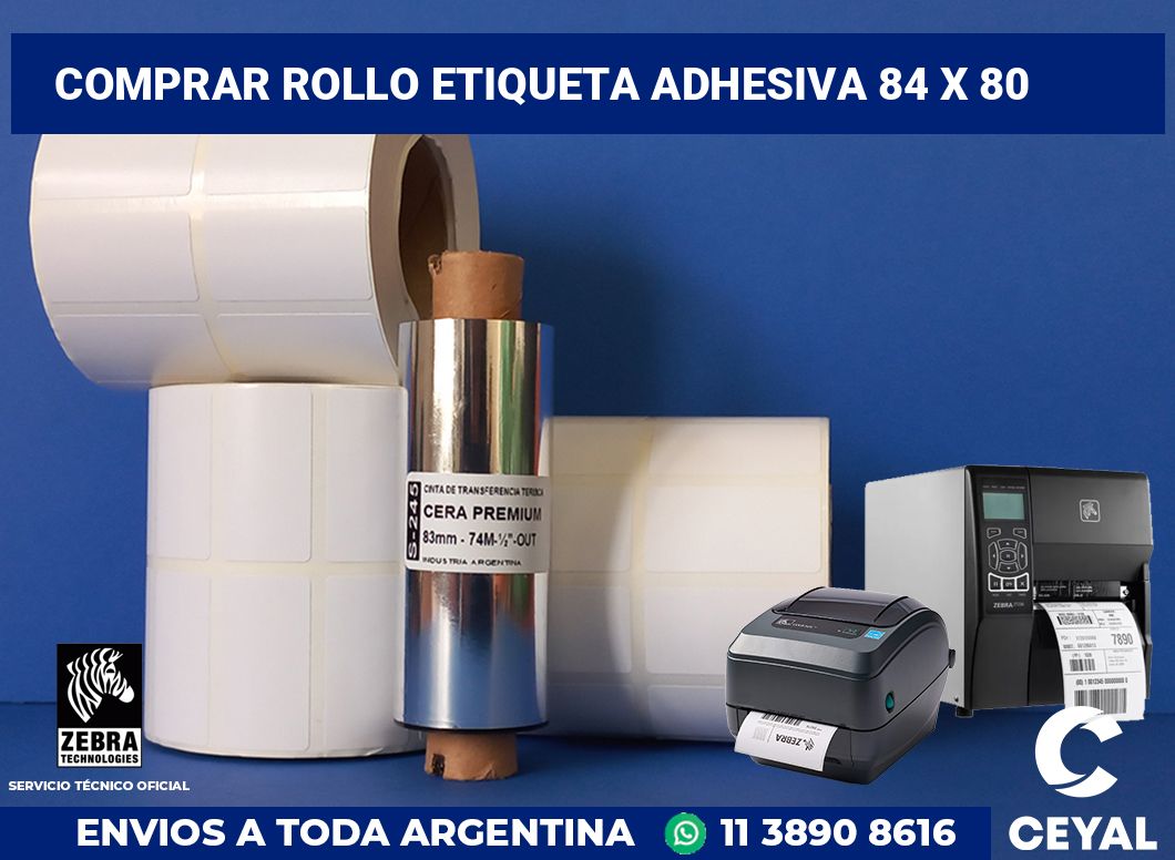 Comprar rollo etiqueta adhesiva 84 x 80