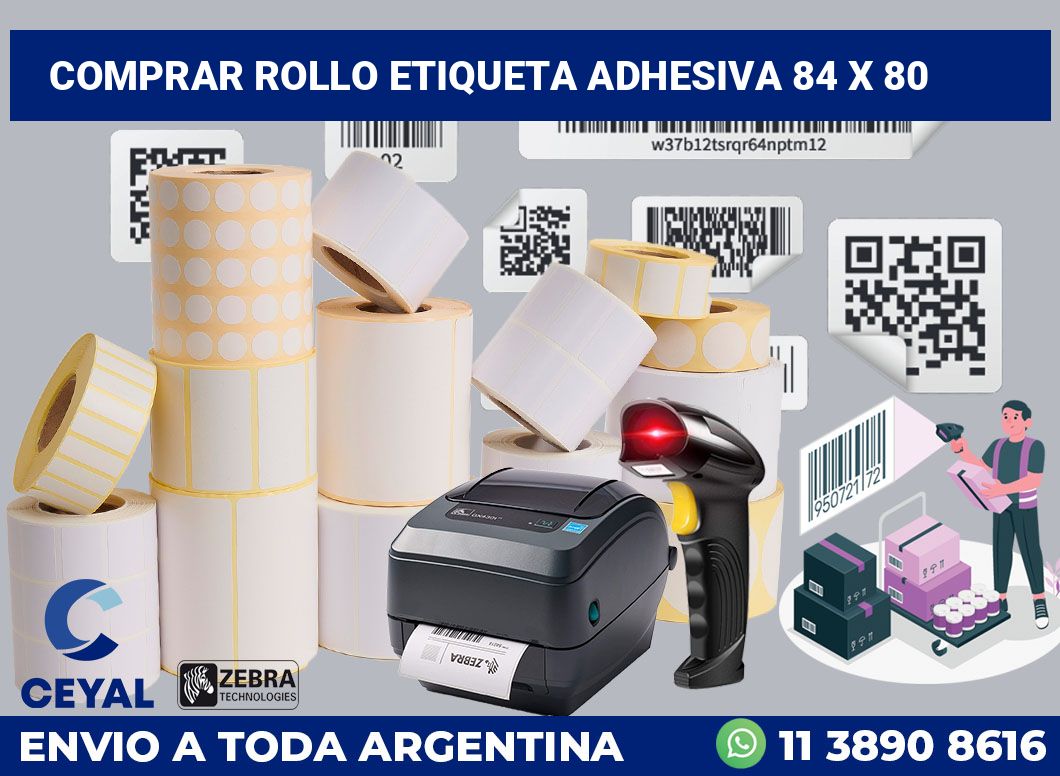 Comprar rollo etiqueta adhesiva 84 x 80