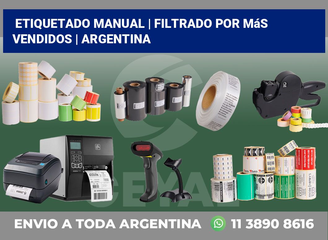 Etiquetado manual | Filtrado por más vendidos | Argentina