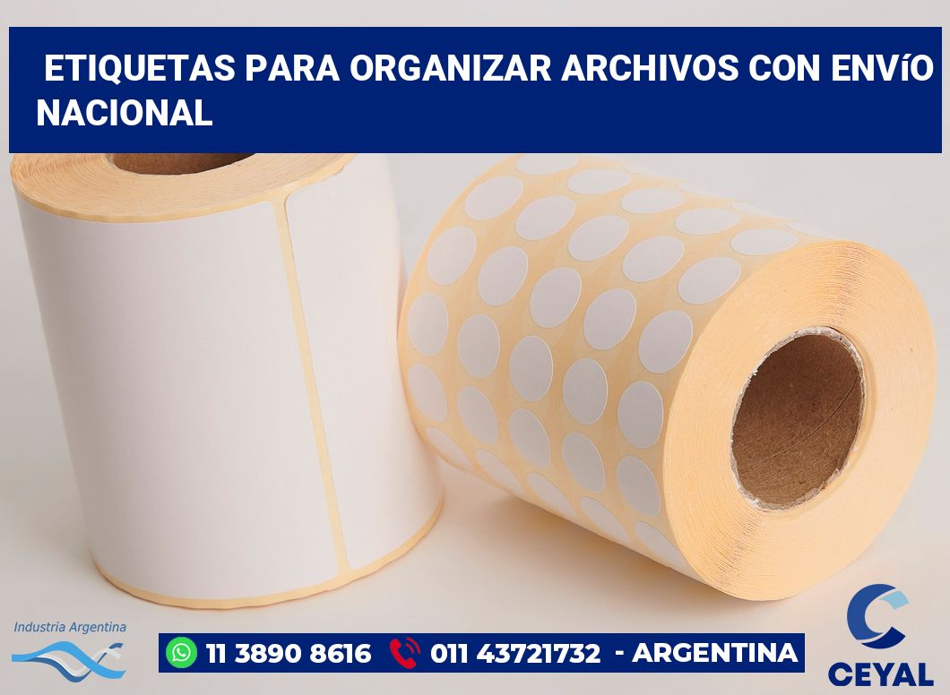 Etiquetas para Organizar Archivos con Envío Nacional