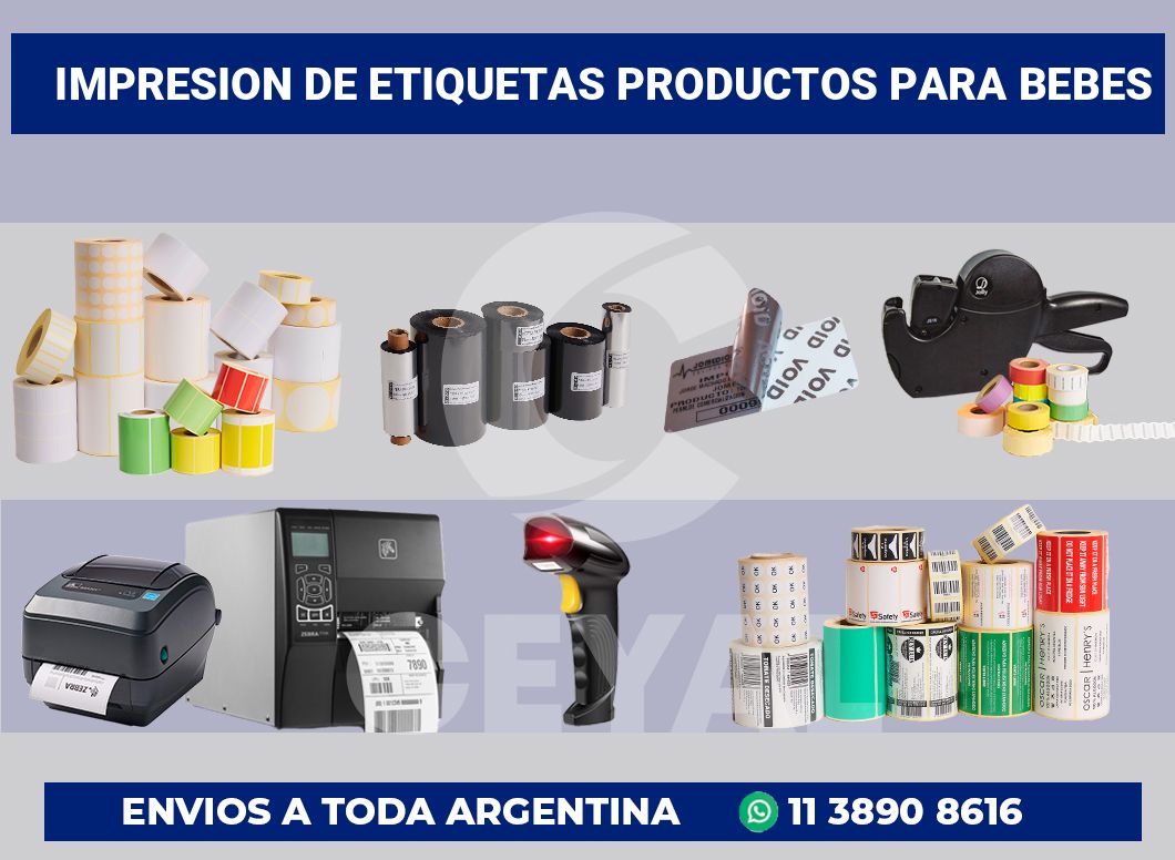 Impresion de etiquetas Productos para bebes