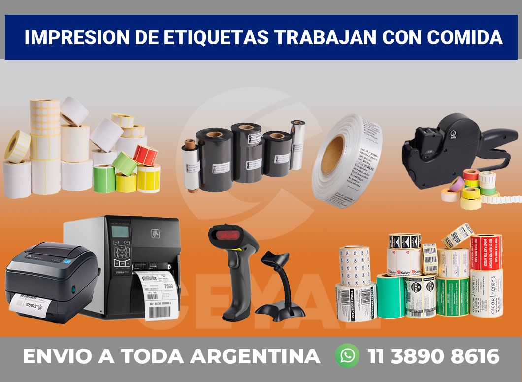 Impresion de etiquetas Trabajan con comida