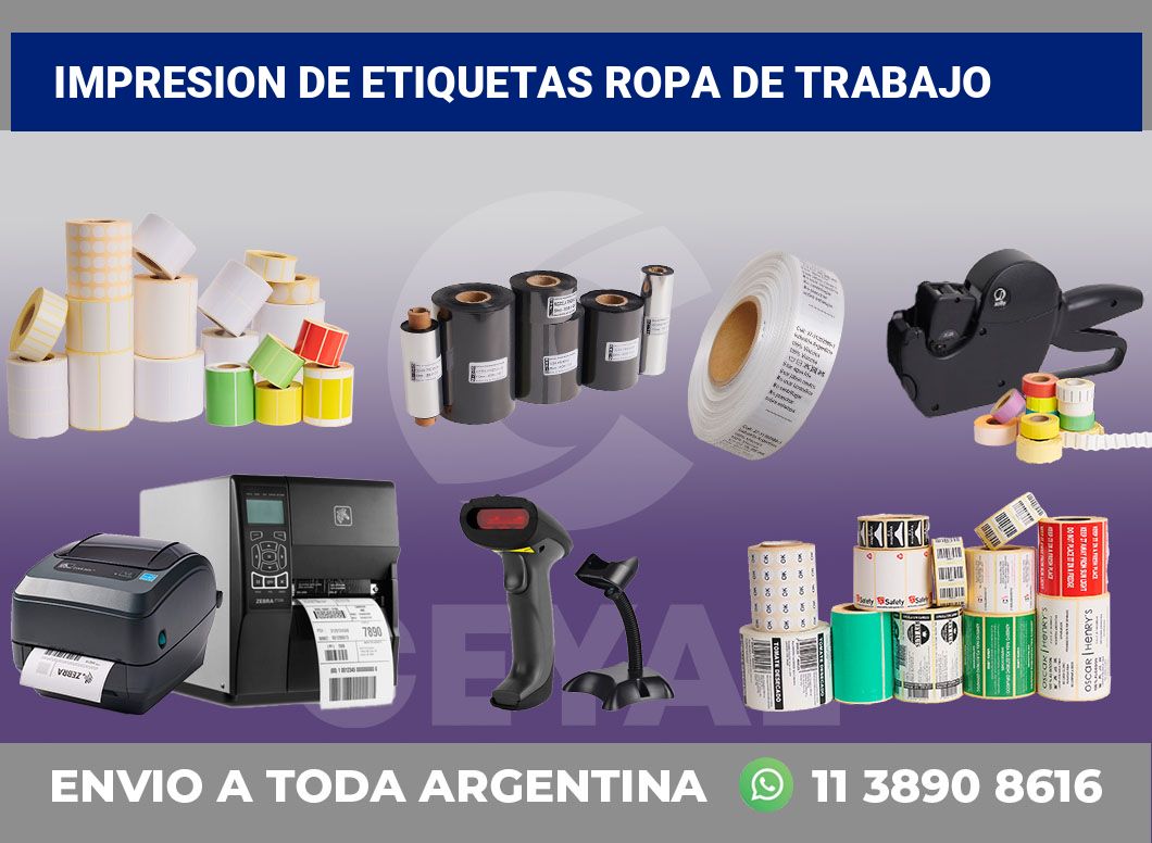 Impresion de etiquetas ropa de trabajo