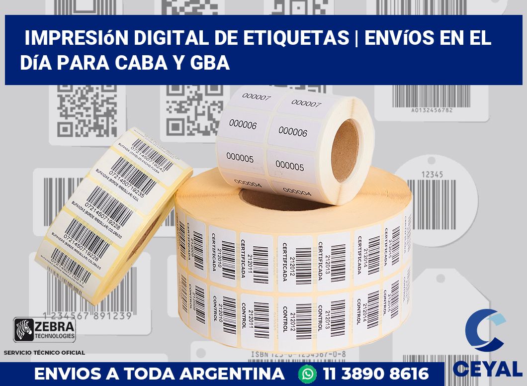 Impresión digital de etiquetas | Envíos en el día para CABA y GBA