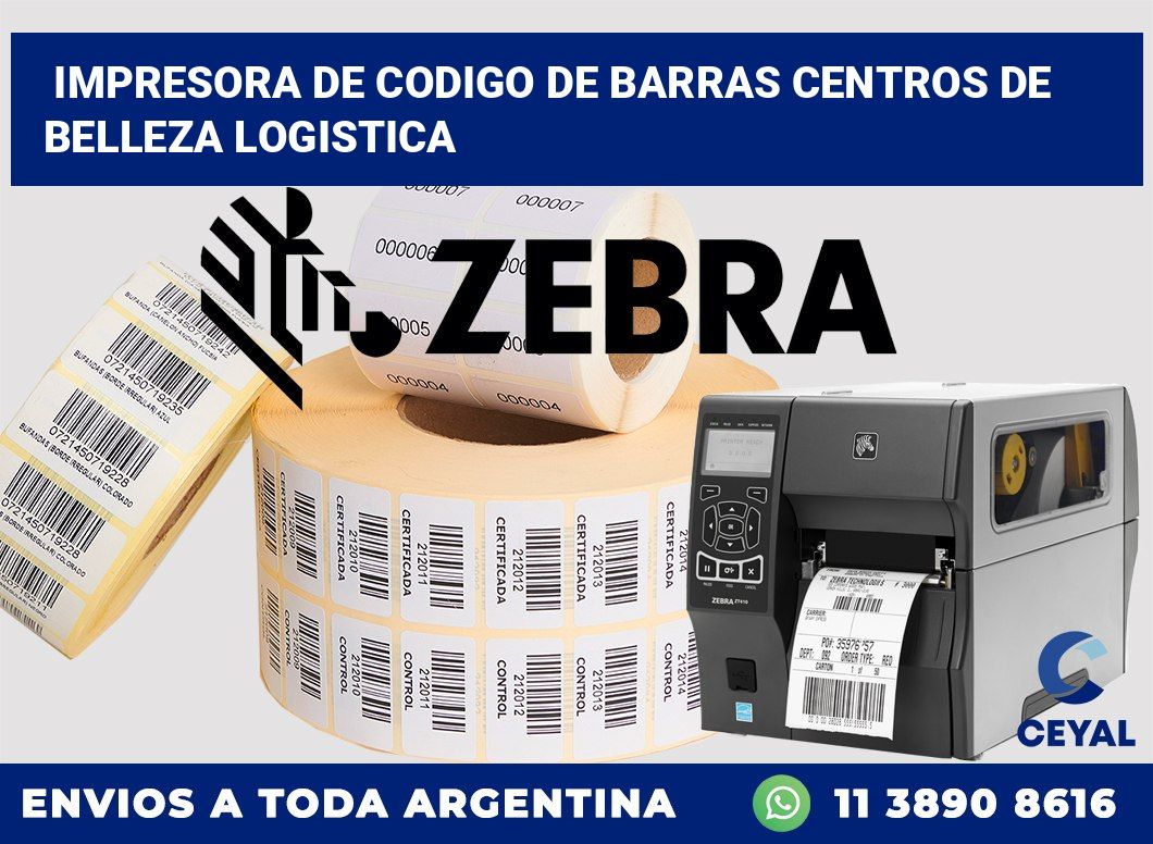 Impresora de codigo de barras Centros de belleza logistica