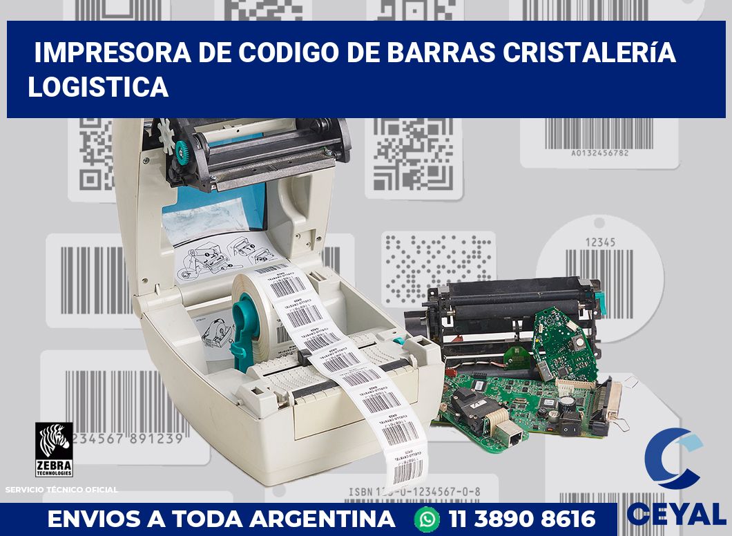 Impresora de codigo de barras Cristalería logistica