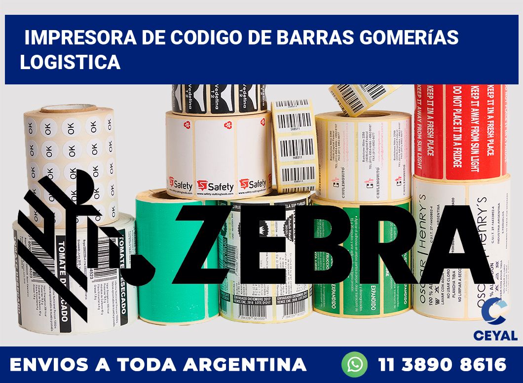 Impresora de codigo de barras Gomerías logistica