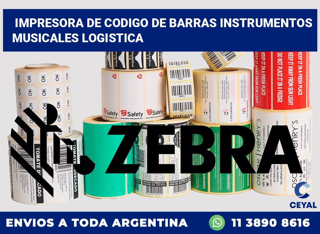 Impresora de codigo de barras Instrumentos musicales logistica
