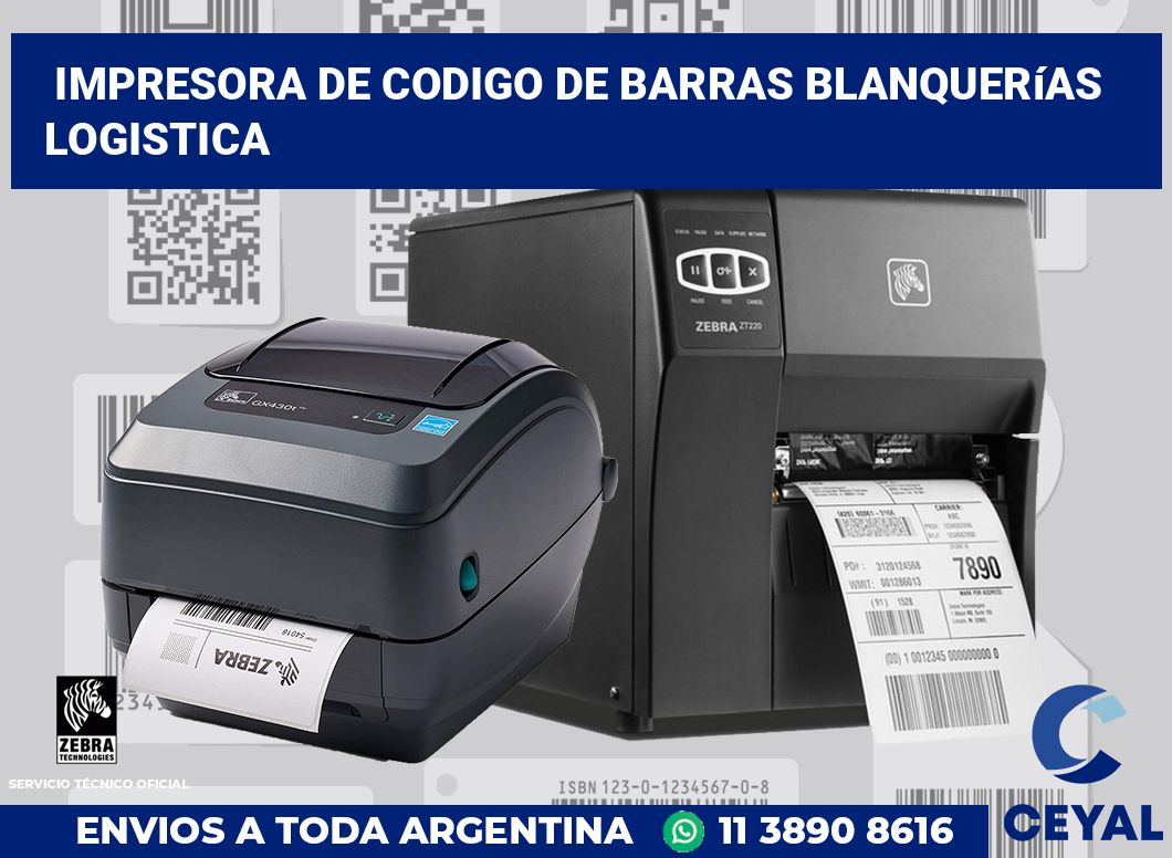 Impresora de codigo de barras blanquerías logistica