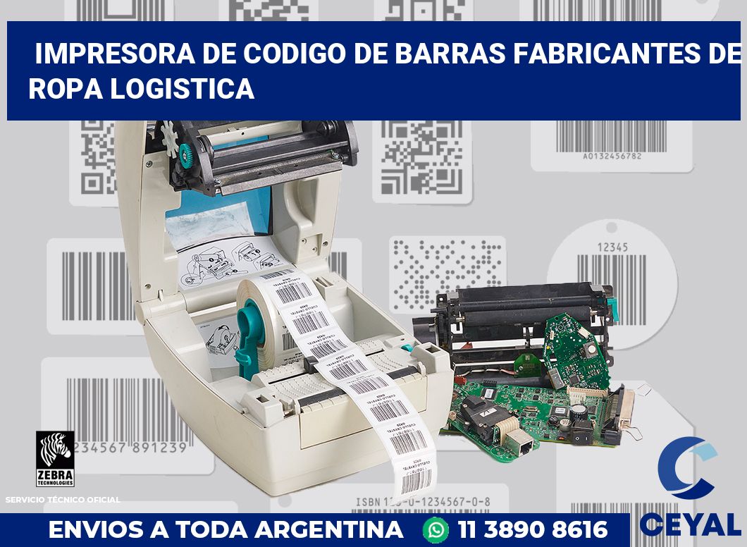 Impresora de codigo de barras fabricantes de ropa logistica