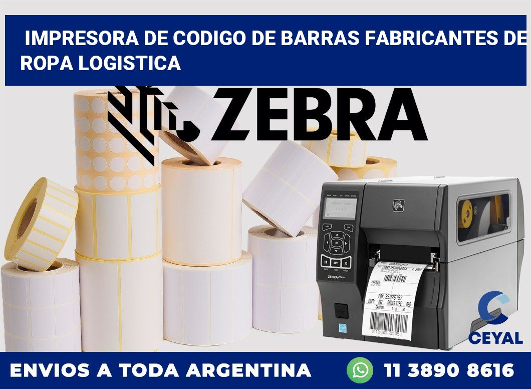Impresora de codigo de barras fabricantes de ropa logistica
