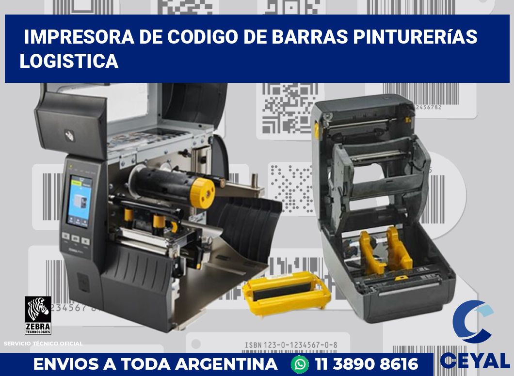 Impresora de codigo de barras pinturerías logistica