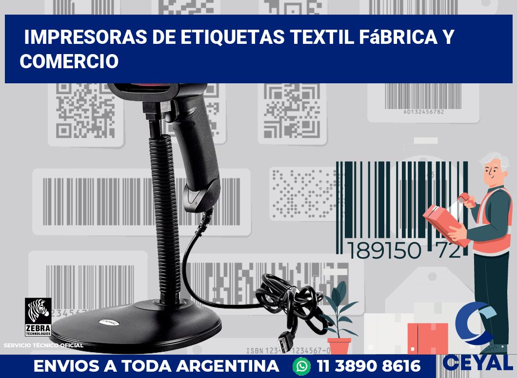 Impresoras de etiquetas Textil fábrica y comercio