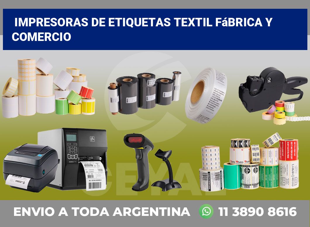 Impresoras de etiquetas Textil fábrica y comercio