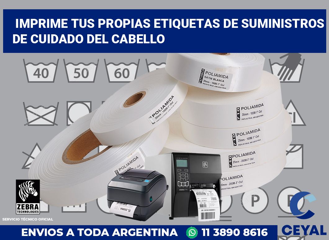 Imprime tus Propias Etiquetas de Suministros de Cuidado del Cabello