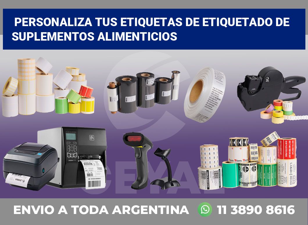Personaliza tus Etiquetas de Etiquetado de Suplementos Alimenticios