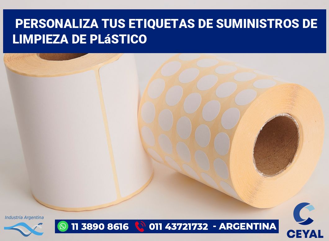 Personaliza tus Etiquetas de Suministros de Limpieza de Plástico