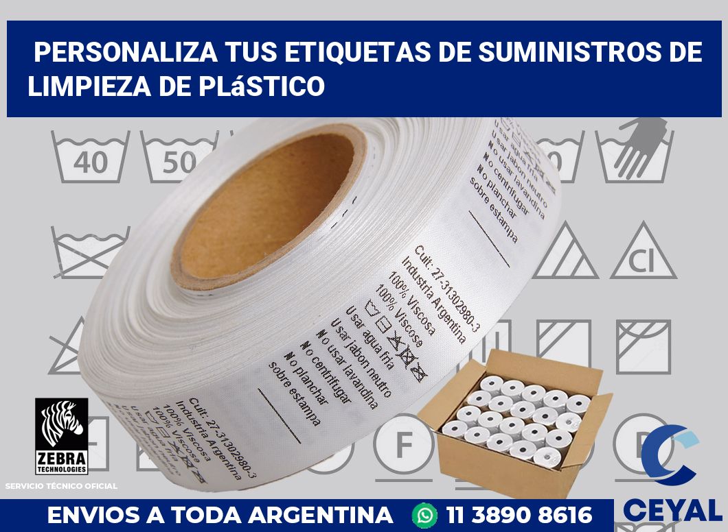 Personaliza tus Etiquetas de Suministros de Limpieza de Plástico