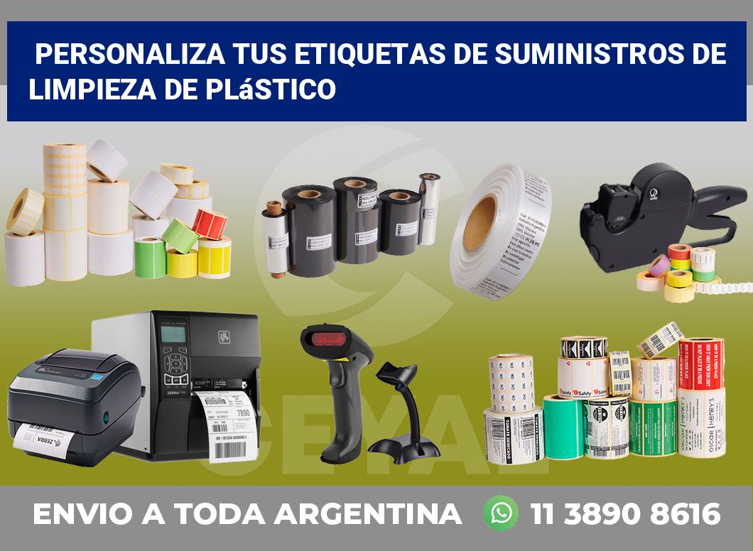 Personaliza tus Etiquetas de Suministros de Limpieza de Plástico