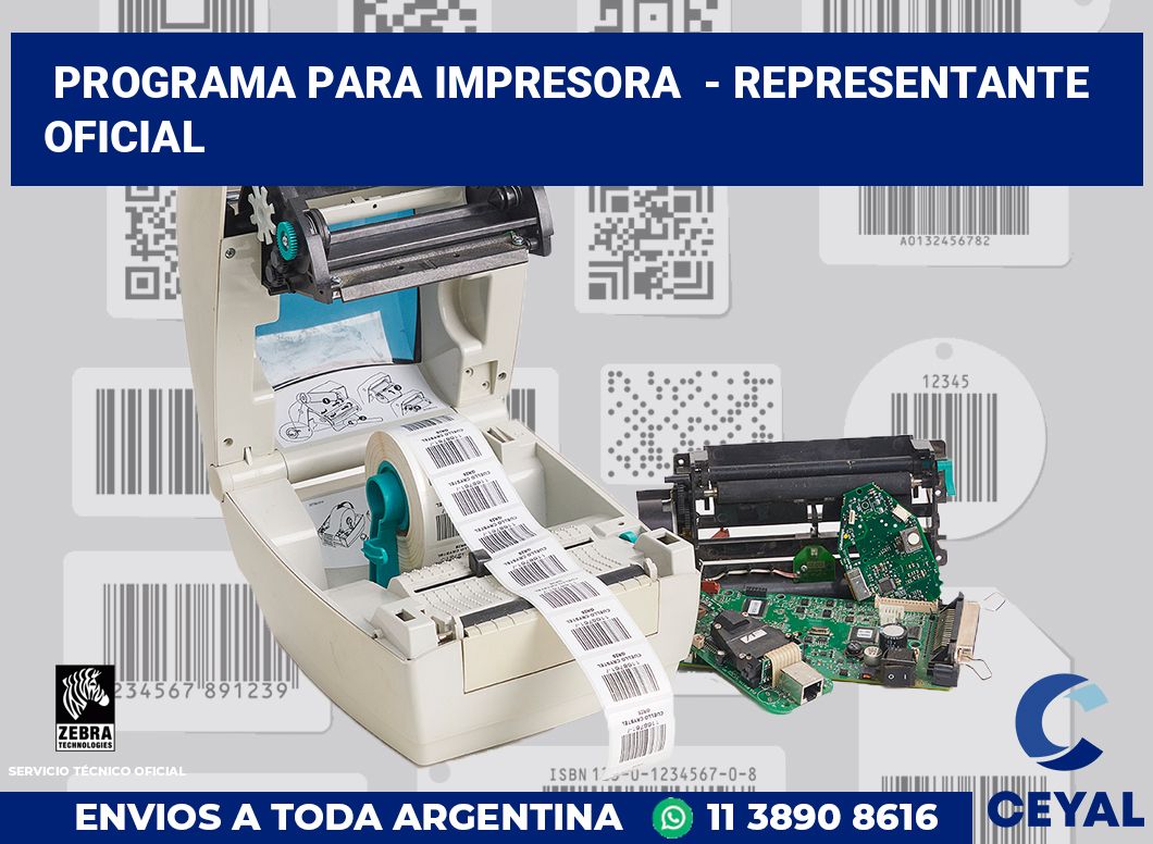 Programa para impresora  - Representante oficial