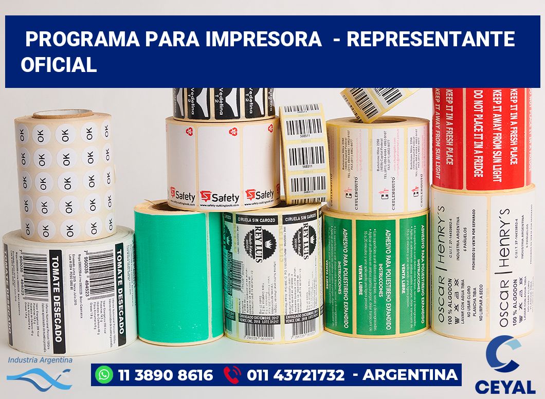 Programa para impresora  - Representante oficial
