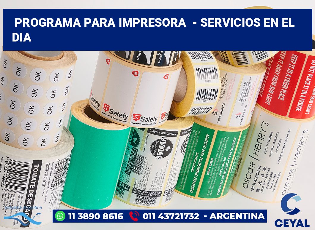 Programa para impresora  - Servicios en el dia