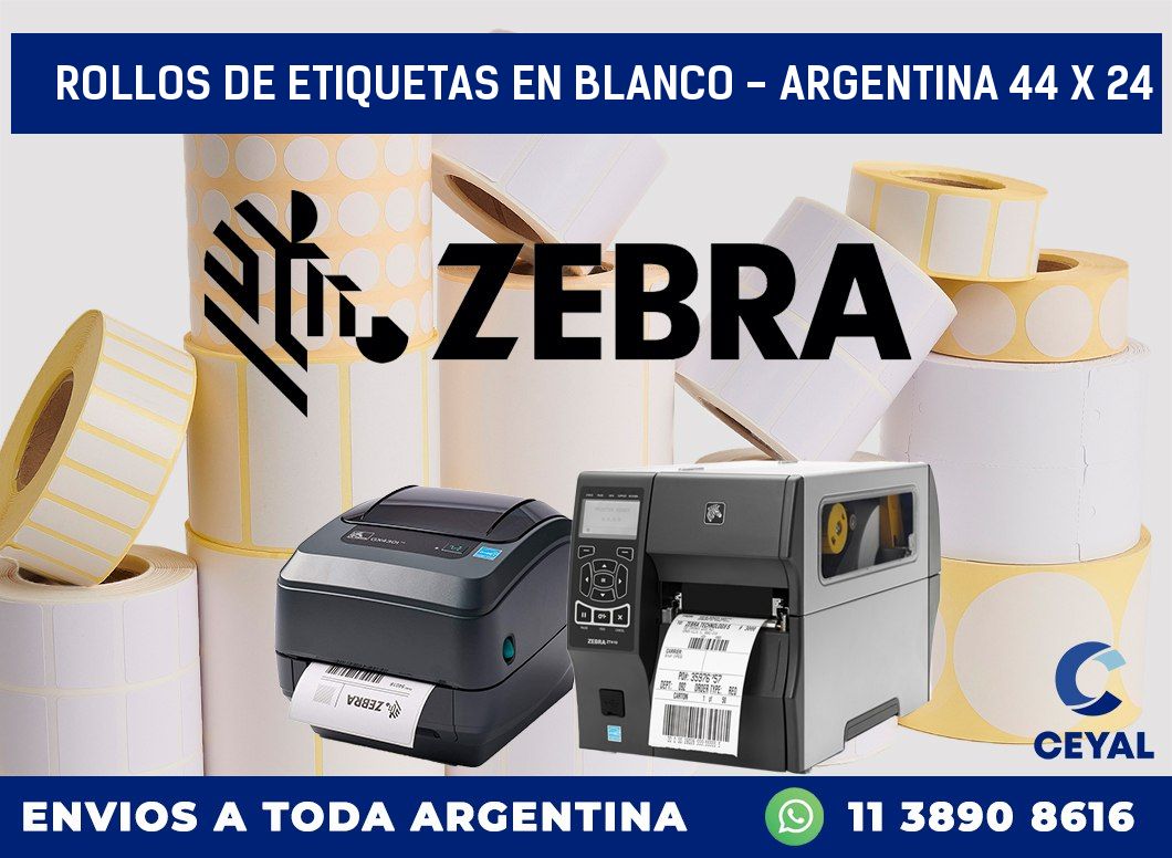 Rollos de etiquetas en blanco – Argentina 44 x 24