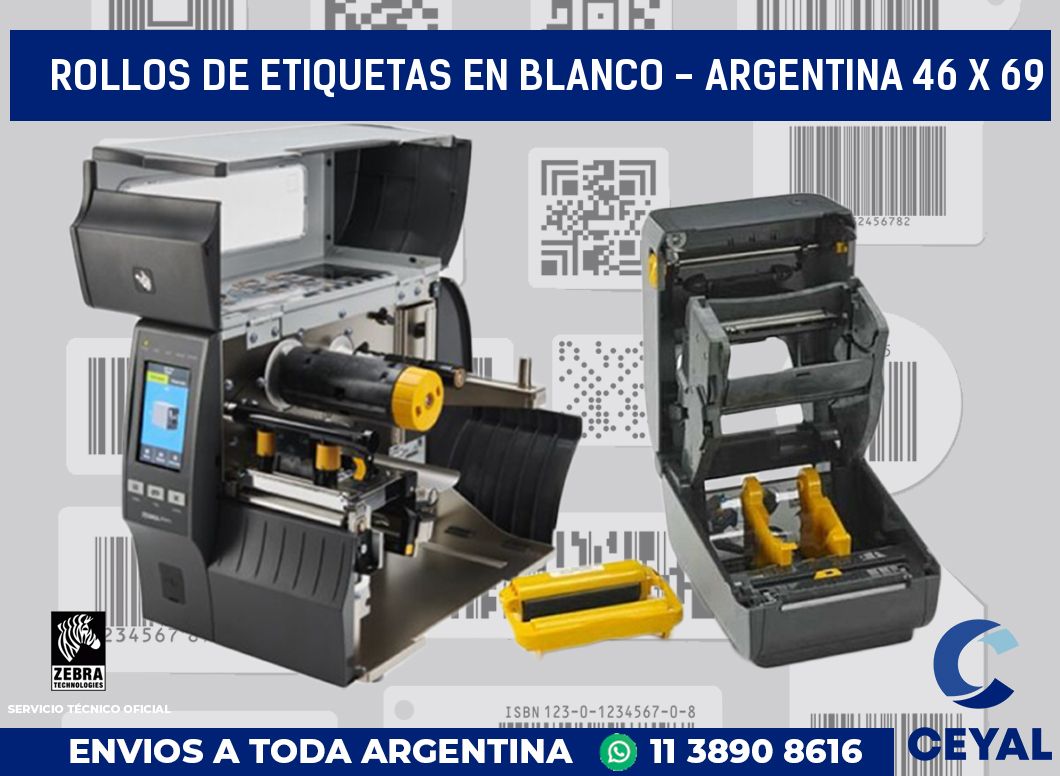 Rollos de etiquetas en blanco - Argentina 46 x 69