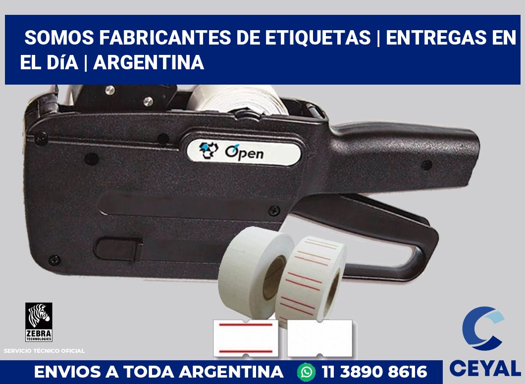 Somos fabricantes de etiquetas | Entregas en el día | Argentina