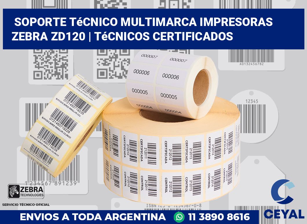 Soporte técnico multimarca impresoras Zebra ZD120 | Técnicos certificados