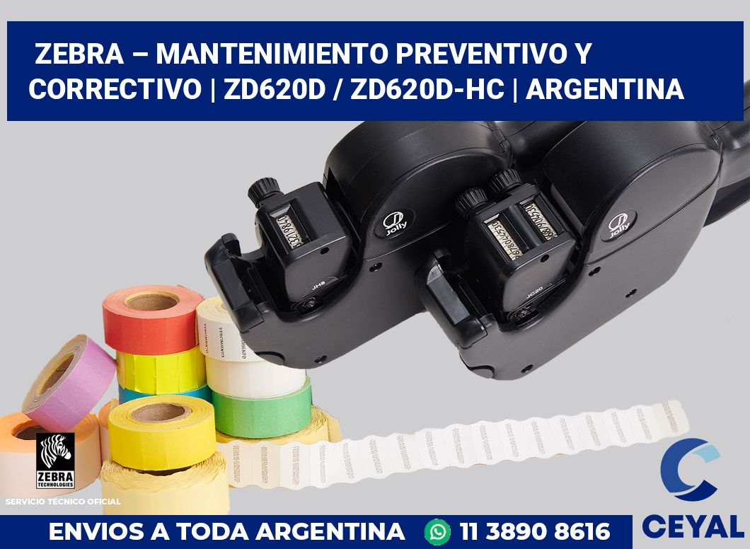 Zebra – mantenimiento preventivo y correctivo | ZD620d / ZD620d‑HC | Argentina