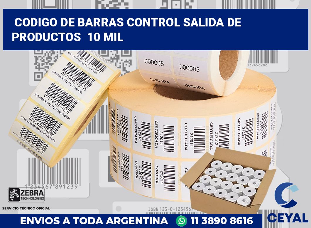 codigo de barras control salida de productos  10 mil