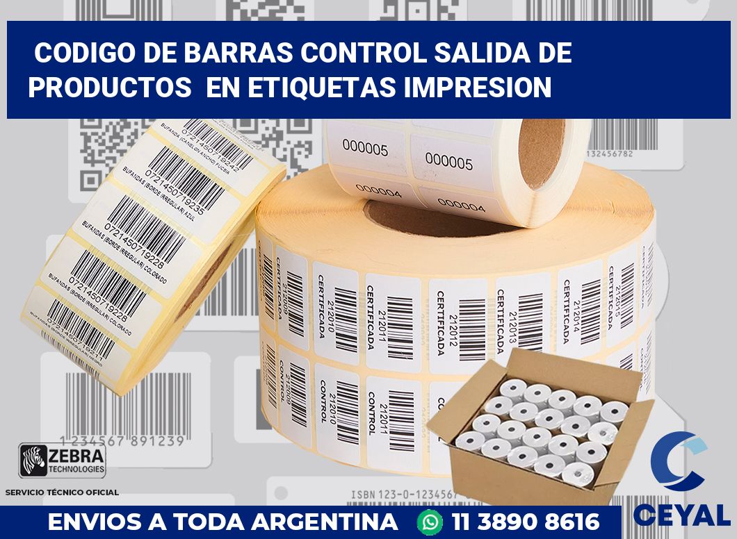 codigo de barras control salida de productos  en etiquetas impresion