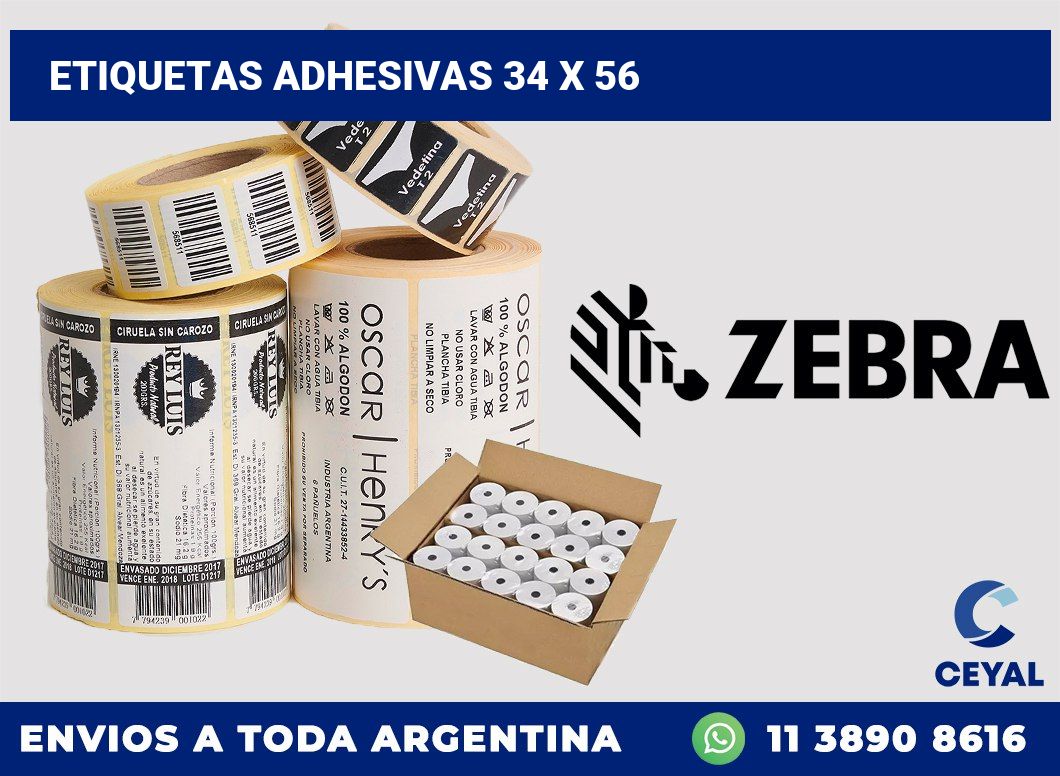 etiquetas adhesivas 34 x 56