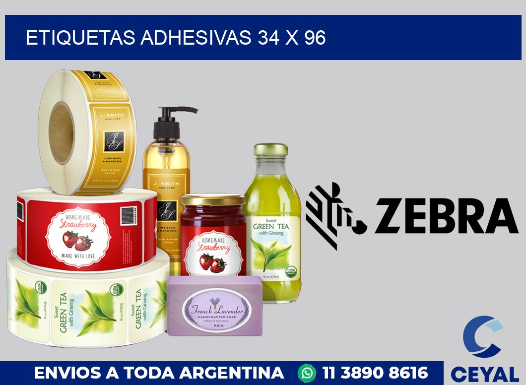 etiquetas adhesivas 34 x 96