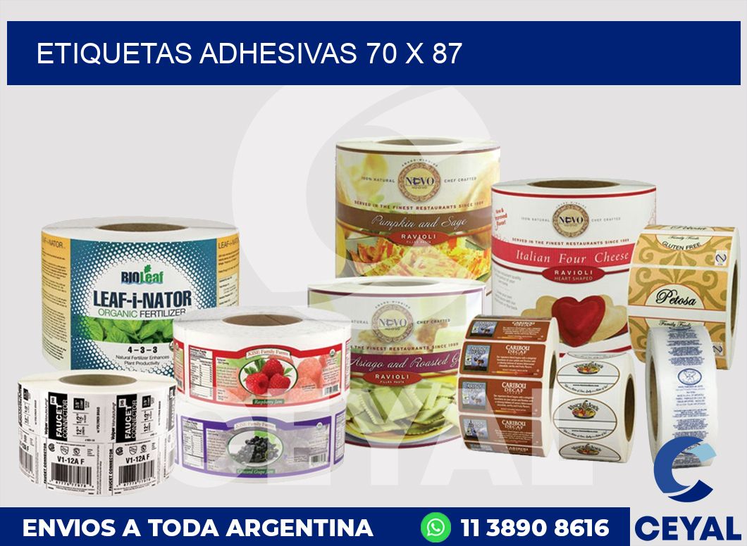 etiquetas adhesivas 70 x 87