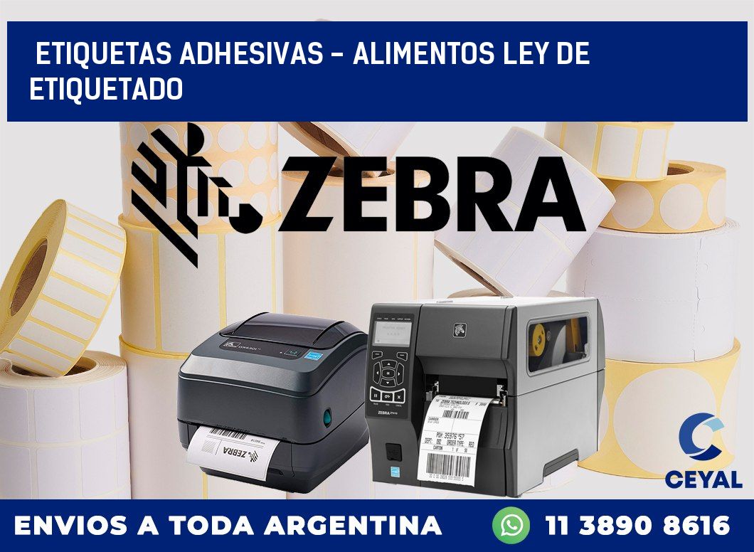 etiquetas adhesivas – alimentos ley de etiquetado