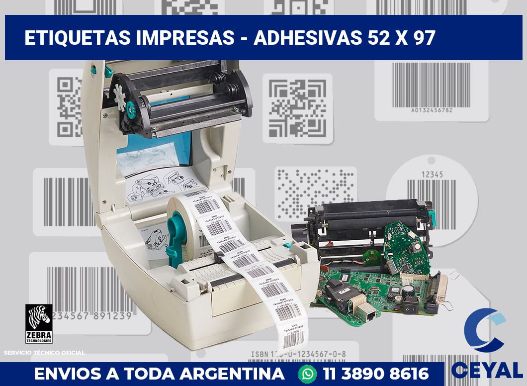 etiquetas impresas - Adhesivas 52 x 97