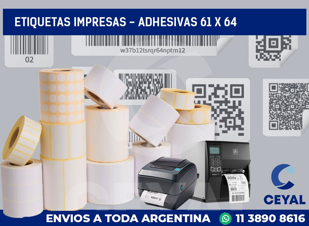 etiquetas impresas – Adhesivas 61 x 64