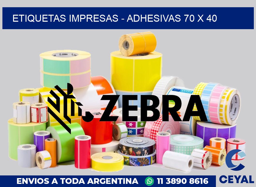 etiquetas impresas - Adhesivas 70 x 40