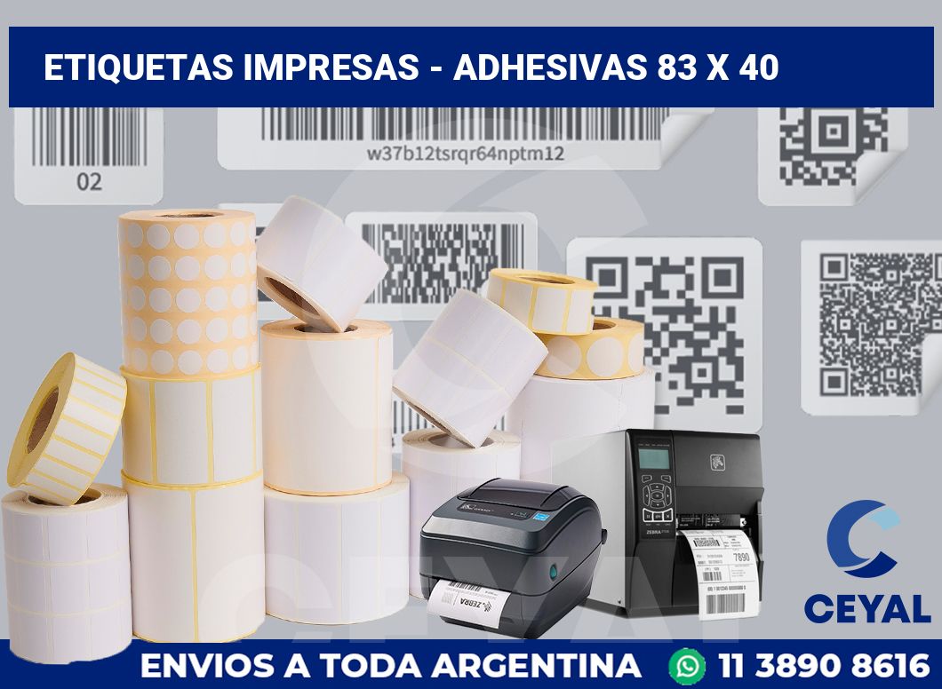 etiquetas impresas – Adhesivas 83 x 40