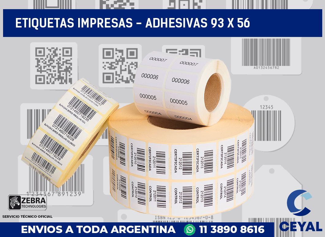 etiquetas impresas – Adhesivas 93 x 56