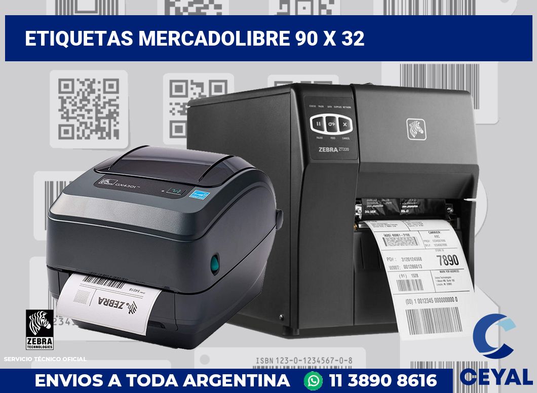etiquetas mercadolibre 90 x 32